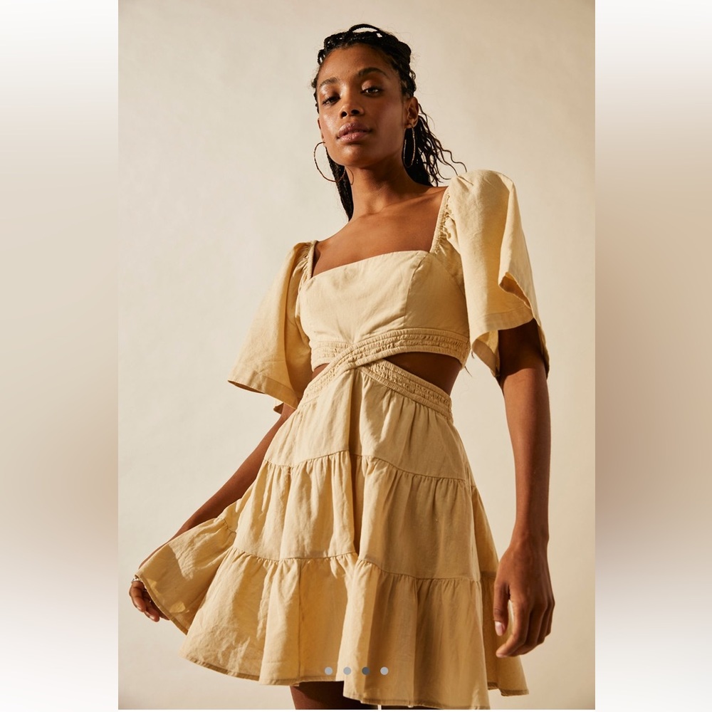 Free People Cream Mini Dress